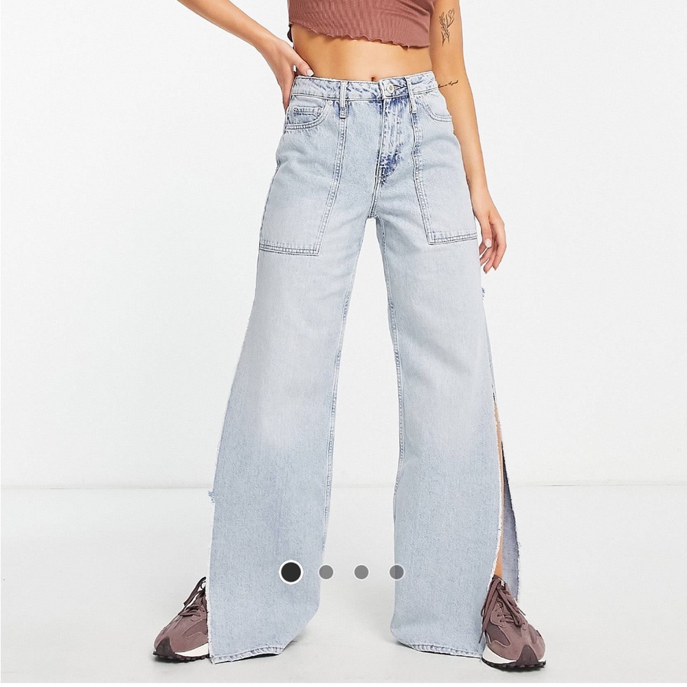 High Rise Dad Jean with Slit